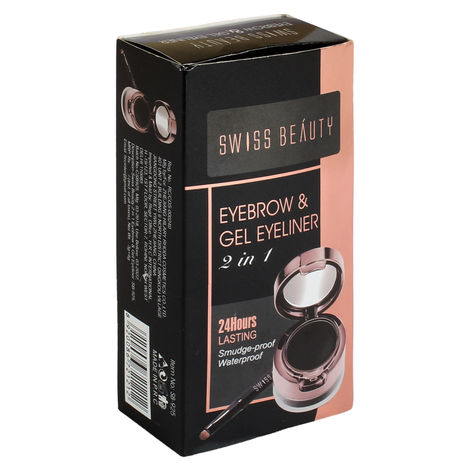 Buy Swiss Beauty Eyebrow & gel Eyeliner 2 in 1 - 01 (3 g)+4 gm-Purplle