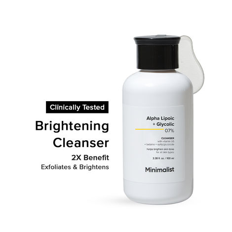 Buy Minimalist 7% alpha Lipoic + Glycolic Cleanser with Vitamin B5 + Betaine + Xylitylglucoside for Brightness & Smoothens Skin | Face Wash to brighten & Smoothen your skin - 100 ml-Purplle