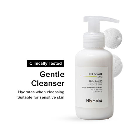 Buy Minimalist 6% Oat Extract Gentle Cleanser with Hyaluronic Acid for Sensitive Skin | Face Wash for Sensitive Skin - 120 ml-Purplle