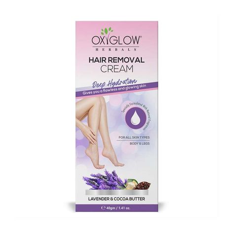 Buy OxyGlow Herbals Lavender & Cocoa Butter Hair Removal Cream,40g-Purplle