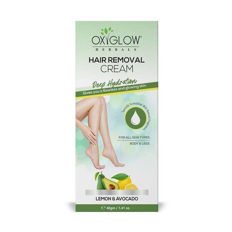 Buy OxyGlow Herbals Lemon & Avocado Hair Removal Cream 40g, Smooth Skin-Purplle