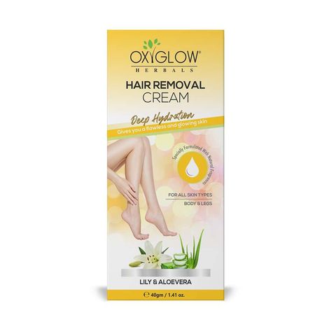 Buy OxyGlow Herbals Lily & Aloevera Hair Removal Cream 40g, Smooth Skin-Purplle
