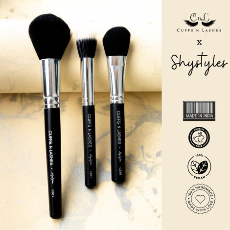 Buy Cuffs N Lashes X Shystyles, Makeup Brushes, Set of 3-Purplle