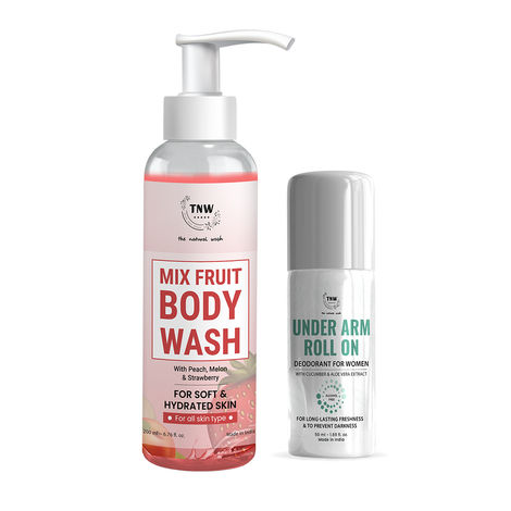 Buy Combo of 2- Under Arm Roll On 50ml + Mix Fruit Body Wash 200ml-Purplle