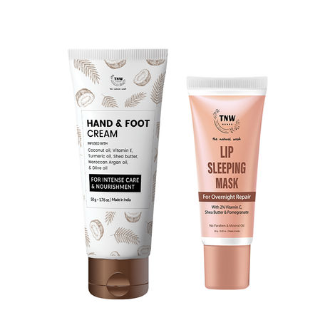Buy Combo of 2- Hand And Foot Cream 50gm + Lip Sleeping Mask 10g-Purplle