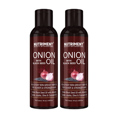 Buy Nutriment Red Onion Black Seed Hair Oil - 60ml Each (Pack of 2)-Purplle