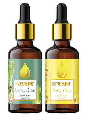 Buy Nutriment Ylang-Ylang & Lemon Grass Essential Oil, 15ml Each (Pack of 2)-Purplle