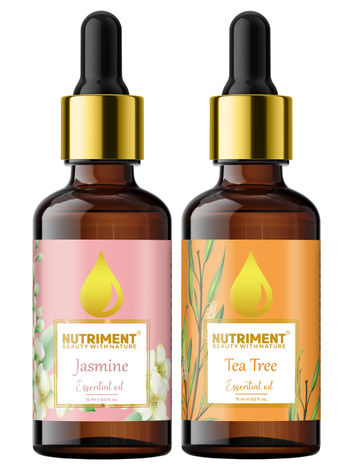 Buy Nutriment Tea Tree & Jasmine Essential Oil, 15ml Each (Pack of 2)-Purplle