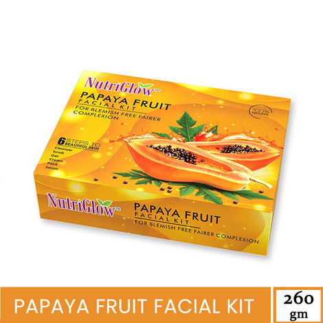 Buy NutriGlow Papaya Fruit Facial Kit For Blemish Free Fairer Complexion, 260 gm-Purplle