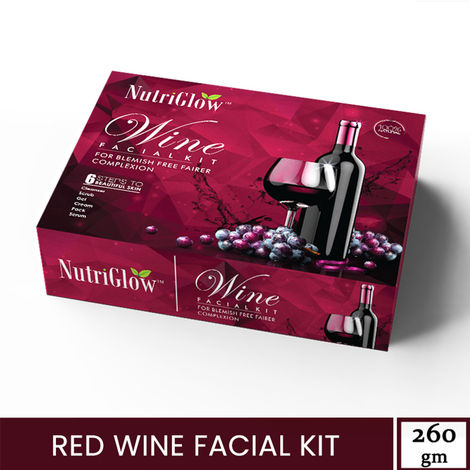 Buy NutriGlow Wine Facial Kit For Blemish For Free Fairer Complexion, 260 gm-Purplle