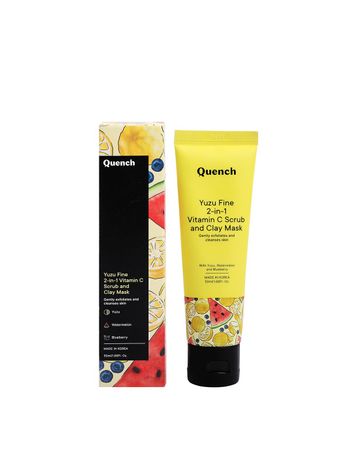 Buy Quench Botanics 2-In-1 Vitamin C Scrub & Clay Mask With Yuzu Extracts, Lightens Spots & Promotes Even Skin - 50 ml-Purplle