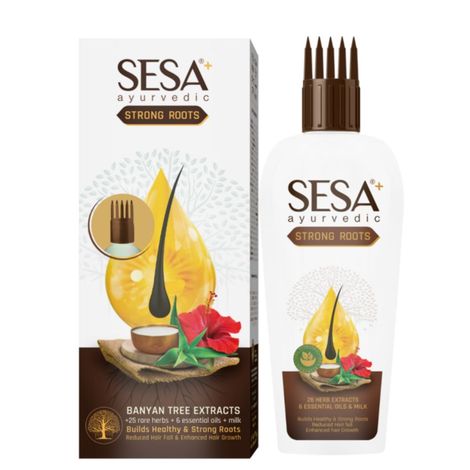 Buy Sesa Ayurvedic Strong Roots Oil with 26 Herbs & 6 Oils - for Hair Fall Control & Hair Growth - 5000-year-old Kshir Pak Vidhi - NO Mineral Oil (200 ml)-Purplle