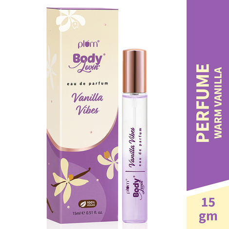 Buy Plum BodyLovin' Vanilla Vibes Perfume | Long Lasting & Premium Warm Vanilla Fragrance | Luxury Perfume For Women | Sweet, Warm & Irresistible Notes of Vanilla | Travel-Friendly | High On Fun (15 ml)-Purplle