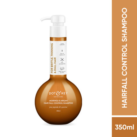 Buy Dot & Key Moringa & Argan Hairfall Control Shampoo With Pea Peptide & Cysteine | For Dull & Thinning Hair | 350ml-Purplle