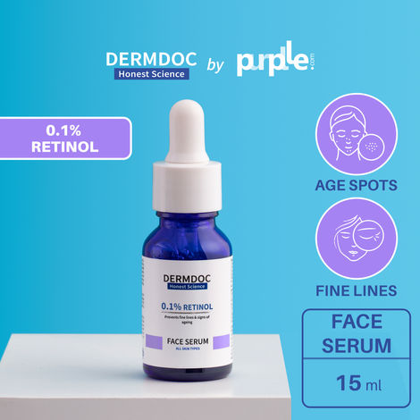 Buy DERMDOC by Purplle 0.1% Retinol Face Serum (15ml) | retinol serum for face | face serum for all skin types | retinol face serum | anti ageing face serum-Purplle