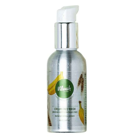 Buy Vilvah Store Face Wash Cream Fragrance-free for Sensitive, Flaky Skin; Protects Dry Skin; Soothes and Nourishes the Sensitive Skin; NO Parabens & Silicones, 100 ml-Purplle