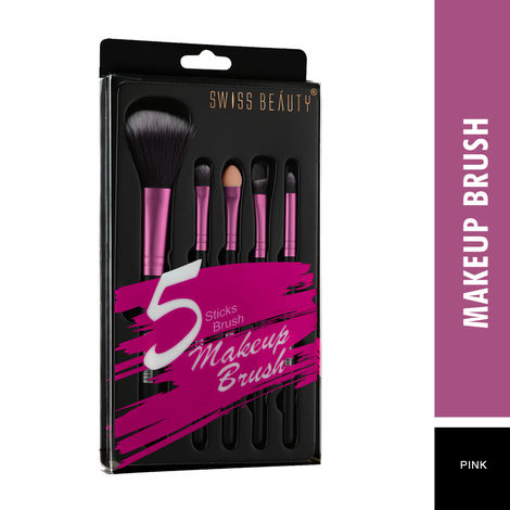 Buy Swiss Beauty Makeup Brushes Set of 5 Pink-Purplle