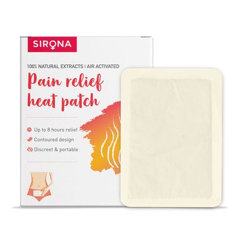 Buy Sirona Pain Relief Heat Patches – Pack of 3 | Patches for Period Pain & Menstrual Cramps | 100% Natural Ingredients & Portable | 8 Hours Pain Relief | Instant Relief from Menstrual Pain | Period Pain-Purplle