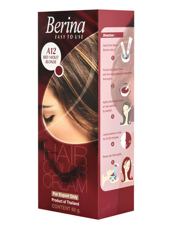 Buy Berina A 12Red Violet Blonde Hair Color Cream 60gm-Purplle