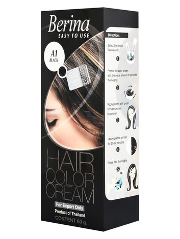 Buy Berina A1 Black Hair Color Cream 60gm-Purplle