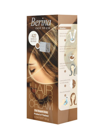 Buy Berina A22 Medium Blonde Hair Color Cream 60gm-Purplle
