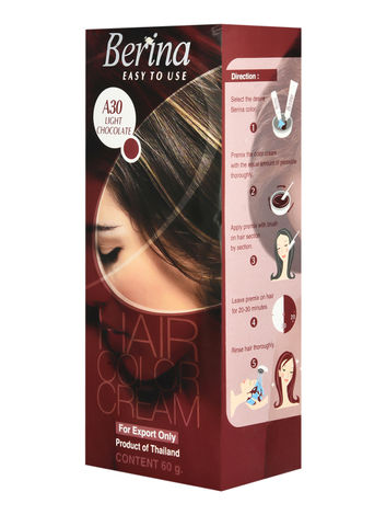 Buy Berina A30 Light Chocolate Hair Color Cream 60gm-Purplle