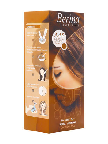 Buy Berina A45 Light Ash Golden Brown Hair Color Cream 60gm-Purplle