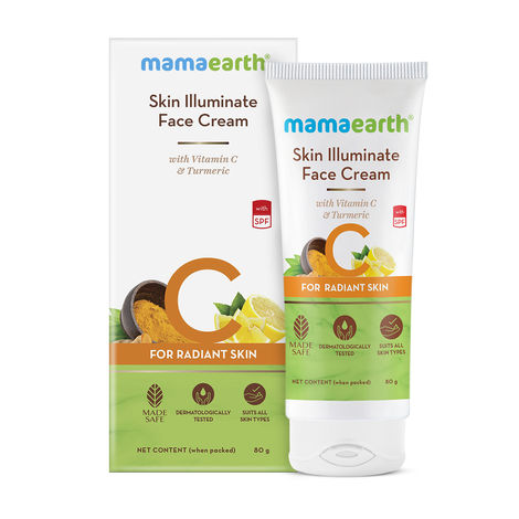 Buy Mamaearth Skin Illuminate Face Cream, for skin brightening, with Vitamin C and Turmeric for Radiant Skin – 80 g-Purplle