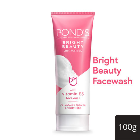 Buy Pond's Bright Beauty Spot-less Glow Face Wash With Vitamin B3+ Formula (100 g)-Purplle
