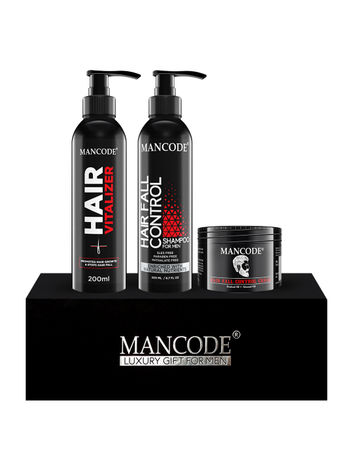 Buy Mancode Gift Set for Men - Premium Luxury Hair Fall Control Kit (Hair Fall Control Shampoo + Hair Fall Control Cream + Hair Vitalizer) Gift Set - 05-Purplle