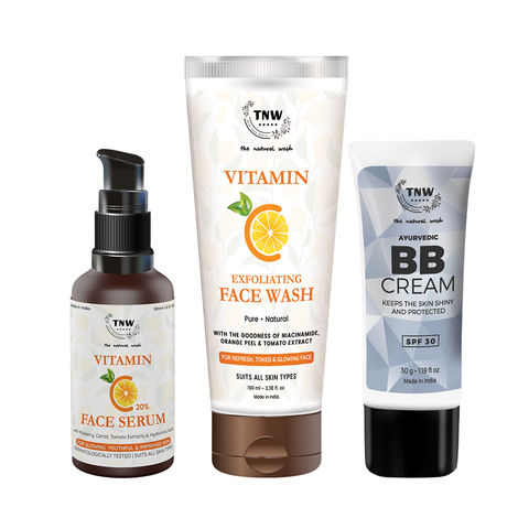 Buy Combo of 3- BB Cream 30gm + Vitamin C Exfoliating Face Wash 100ml + Vitamin C Face Serum 30ml-Purplle