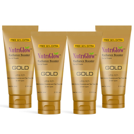 Buy NutriGlow Combo of 4 Face Wash- Diamond Radiance/ Gold Radiance Booster/ Wild Turmeric & Neem & Tulsi (65ml each)-Purplle