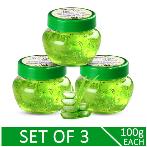Buy NutriGlow Set of 3 Aloe Vera Moisturizing Massage Gel/ With Goodness of Aloe Vera & Tea Tree Oil/ Skin Hydration (100 gm each)-Purplle