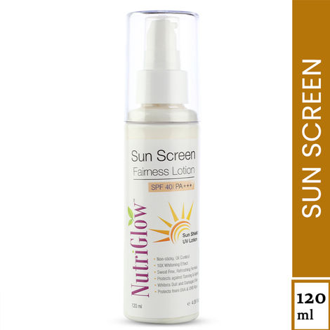 Buy NutriGlow Sun Screen Fairness Lotion SPF 40|PA+++ For Sun Protection, 120 ml-Purplle