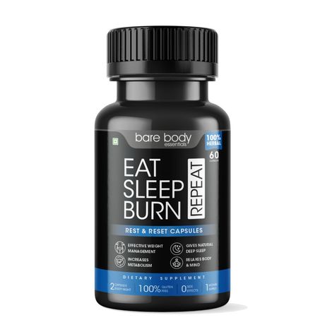 Buy Bare Body Essentials Eat Sleep Burn Repeat - 60 Capsules-Purplle