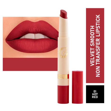 Buy Mattlook Velvet Smooth Non-Transfer, Long Lasting & Water Proof Lipstick, Hot Red (2 gm)-Purplle