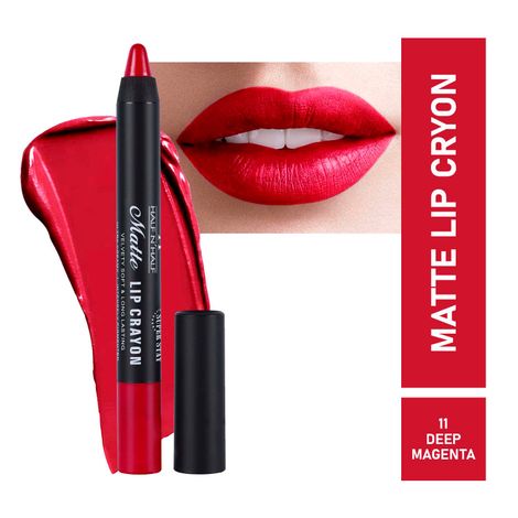 Buy Half N Half Matte Lip Crayon Velvet Soft & Long Lasting, 24h Super Stay, 11 Deep Magenta (3.5gm)-Purplle