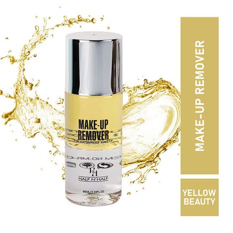Buy Half N Half Make-up Remover for Waterproof Make-up, Yellow Beauty (95ml)-Purplle
