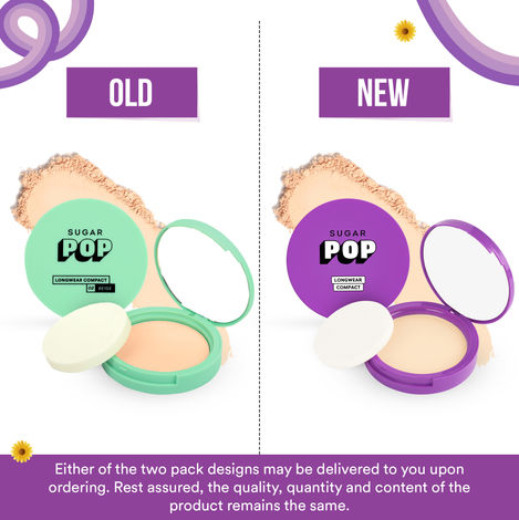 Buy SUGAR POP Longwear Compact - 02 Beige - SUGAR POP Longwear Compact Infused with & Castor Oil, UV Protection, Pore Minimising, Shine-Free, Long Lasting Finish, Ultra Lightweight on Skin l Face Compact for Women l 9 gm-Purplle