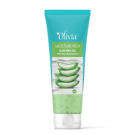 Buy Olivia Moisture Rich Aloe Vera Gel with Aloe Vera Extracts Natural Skin Care Moisturizer Gel for Face and Body 60 ml-Purplle