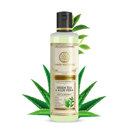 Buy Khadi Natural Green Tea & Aloevera Herbal Hair Conditioner - SLS & Paraben Free(210ml)-Purplle