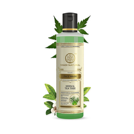 Buy Khadi Natural Neem & Teatree Herbal Face Wash| Cleanses & Purifying Skin| SLS & Paraben Free - (210ml)-Purplle