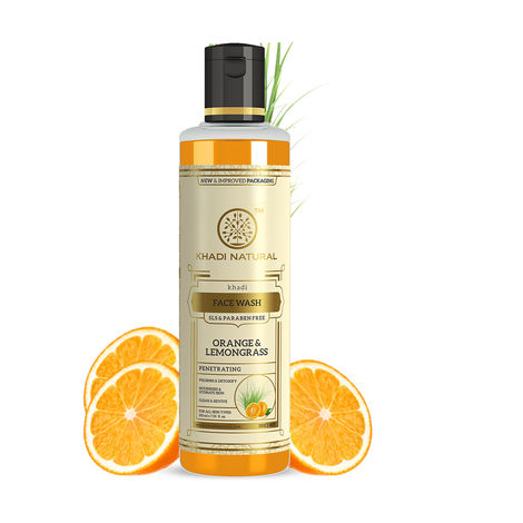 Buy Khadi Natural Orange & Lemongrass Herbal Face Wash| SLS & Paraben Free| (For Dry Skin) - (210ml)-Purplle
