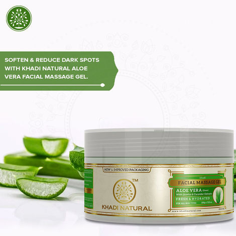 Buy Khadi Natural Green Aloe Vera Facial Massage Gel| Reduce Tan & Stress marks - (200g)-Purplle