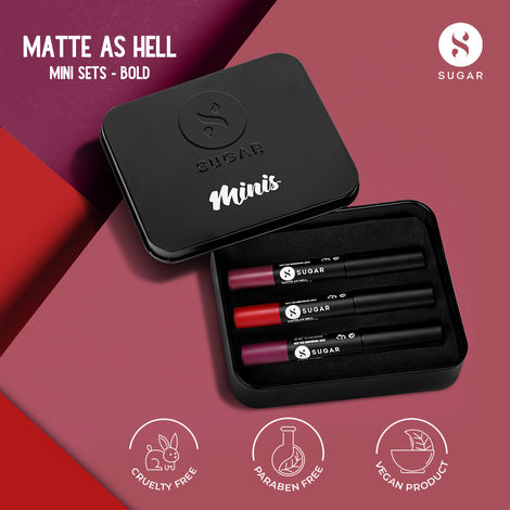 Buy SUGAR Cosmetics Matte As Hell Mini Sets - Bold-Purplle
