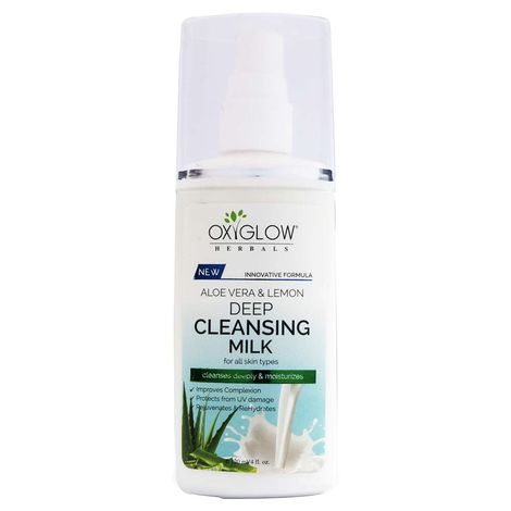 Buy OxyGlow Herbals Aloe Vera & Lemon Deep Cleansing milk, all skin,120 ml-Purplle