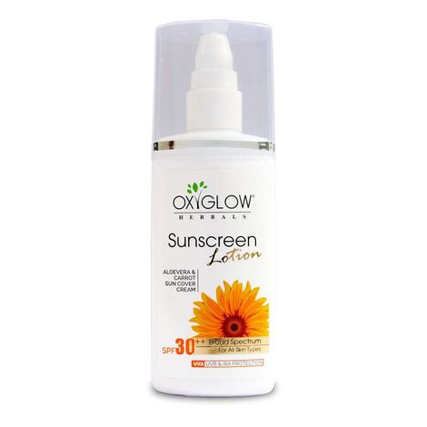 Buy OxyGlow Herbals Aloe vera & Carrot Sunscreen Lotion SPF-30,100 ml,UVA/B-Purplle