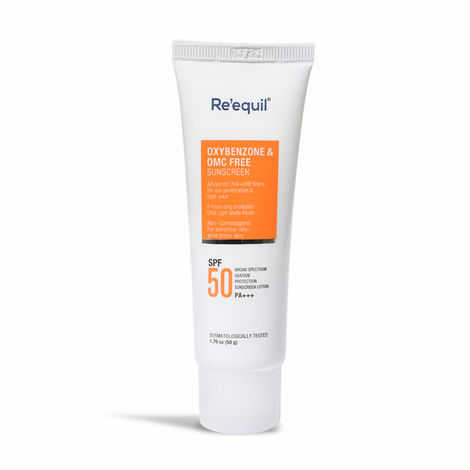 Buy Re'equil Oxybenzone & OMC Free Sunscreen Spf 50 For Oily, Acne Prone Skin-Purplle