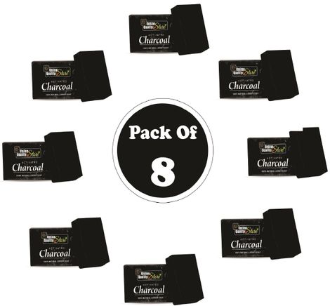 Buy Online Quality Store Activated Charcoal Soap for face and Body Wash 8 x 100 gm |Activated Charcoal Bath Soap for Deep Clean|bath Soap|Chemical Free {Charcoal_soap_8}-Purplle
