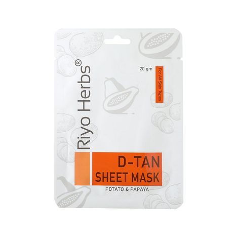 Buy Riyo Herbs D-Tan Potato & Papaya Face Sheet Mask, 20gm-Purplle